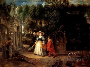  Peter Oil Painting - Rubens In His Garden With Helena Fourment Baroque Peter Paul Rubens